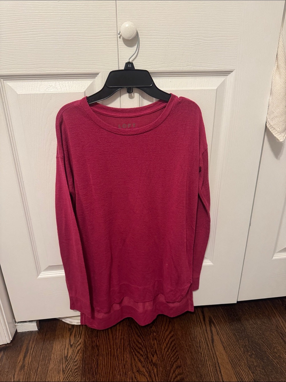 LOFT Women's Raspberry Long-Sleeve Pullover Top